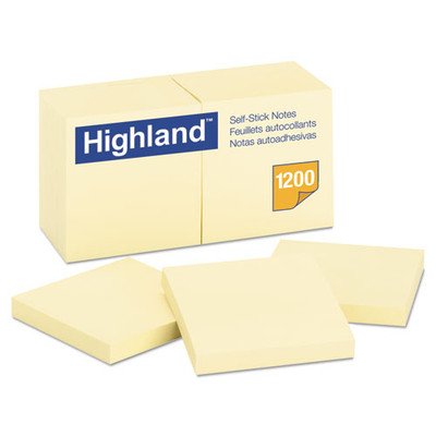 Self-stick Notes, 3" X 3", Yellow, 100 Sheets/pad, 12 Pads/pack Self-stick Notes, 3" X 3", Yellow, 100 Sheets/pad, 12 Pads/pack