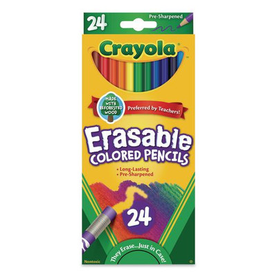 Erasable Color Pencil Set, 3.3 Mm, 2b (#1), Assorted Lead/barrel Colors, 24/pack
