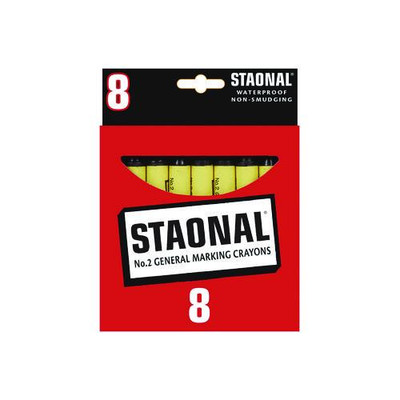 Staonal Marking Crayons, Black, 8/box