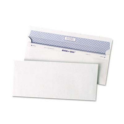 Reveal-n-seal Security Tint Envelope, #10, Commercial Flap, Self-adhesive Closure, 4.13 X 9.5, White, 500/box Reveal-n-seal Security Tint Envelope, #10, Commercial Flap, Self-adhesive Closure, 4.13 X 9.5, White, 500/box