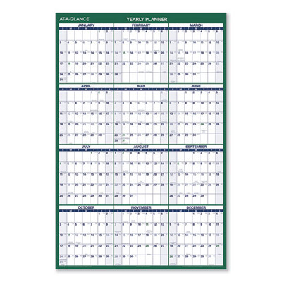 Vertical Erasable Wall Planner, 32 X 48, White/green Sheets, 12-month (jan To Dec): 2022 Vertical Erasable Wall Planner, 32 X 48, White/green Sheets, 12-month (jan To Dec): 2022
