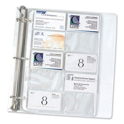 Business Card Binder Pages, For 2 X 3.5 Cards, Clear, 20 Cards/sheet, 10 Sheets/pack - VISCLI61217 Business Card Binder Pages, For 2 X 3.5 Cards, Clear, 20 Cards/sheet, 10 Sheets/pack - VISCLI61217