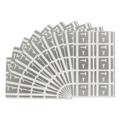 Alphaz Color-coded Second Letter Alphabetical Labels, T, 1 X 1.63, Gray, 10/sheet, 10 Sheets/pack