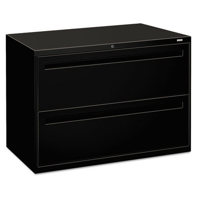 Brigade 700 Series Lateral File, 2 Legal/letter-size File Drawers, Black, 42" X 18" X 28" Brigade 700 Series Lateral File, 2 Legal/letter-size File Drawers, Black, 42" X 18" X 28"
