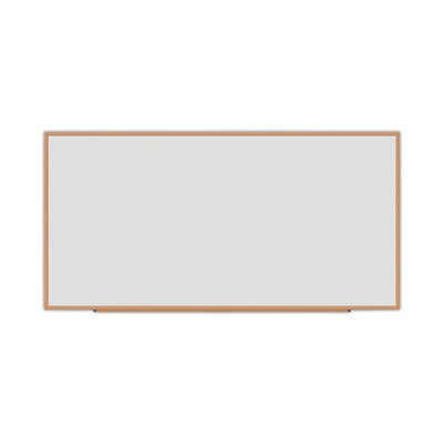 Dry-erase Board, Melamine, 96 X 48, White, Oak-finished Frame