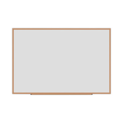 Dry-erase Board, Melamine, 72 X 48, White, Oak-finished Frame