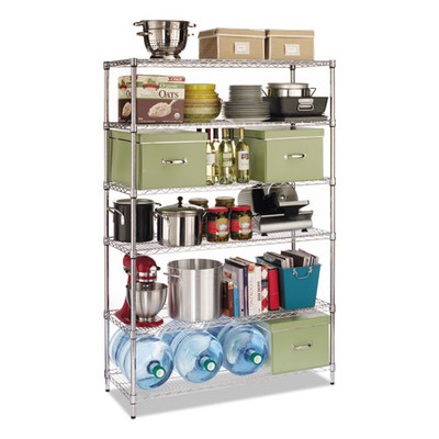 Nsf Certified 6-shelf Wire Shelving Kit, 48w X 18d X 72h, Silver Nsf Certified 6-shelf Wire Shelving Kit, 48w X 18d X 72h, Silver
