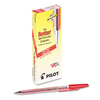 Better Ballpoint Pen, Stick, Fine 0.7 Mm, Red Ink, Translucent Red Barrel, Dozen Better Ballpoint Pen, Stick, Fine 0.7 Mm, Red Ink, Translucent Red Barrel, Dozen