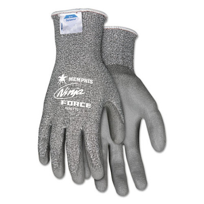Ninja Force Polyurethane Coated Gloves, Large, Gray, Pair Ninja Force Polyurethane Coated Gloves, Large, Gray, Pair