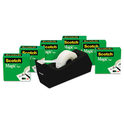 Magic Tape Desktop Dispenser Value Pack, 1" Core, 0.75" X 83.33 Ft, Clear, 6/pack Magic Tape Desktop Dispenser Value Pack, 1" Core, 0.75" X 83.33 Ft, Clear, 6/pack