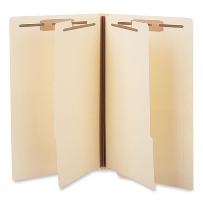 Six-section Manila End Tab Classification Folders, 2 Dividers, Legal Size, Manila, 10/box