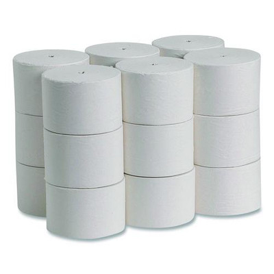 Compact Coreless One-ply Bath Tissue, Septic Safe, White, 3000 Sheets/roll, 18 Rolls/carton