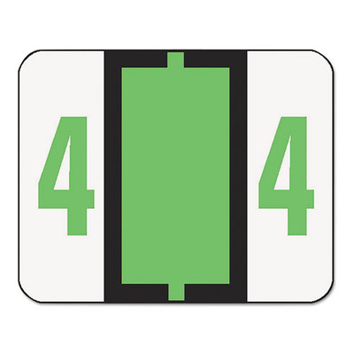 Numerical End Tab File Folder Labels, 4, 1 X 1.25, White, 500/roll Numerical End Tab File Folder Labels, 4, 1 X 1.25, White, 500/roll