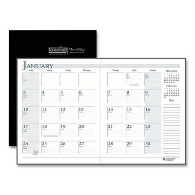 Recycled Ruled 14-month Planner With Stitched Leatherette Cover, 10 X 7, Black Cover, 14-month (dec To Jan): 2021 To 2023 Recycled Ruled 14-month Planner With Stitched Leatherette Cover, 10 X 7, Black Cover, 14-month (dec To Jan): 2021 To 2023