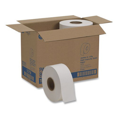 Jumbo Jr. One-ply Bath Tissue Roll, Septic Safe, White, 2000 Ft, 8 Rolls/carton