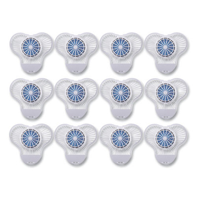 Urinal Screen With Non-para Cleaner Block, Green Apple Scent, 3.25 Oz, Blue/white, 12/box