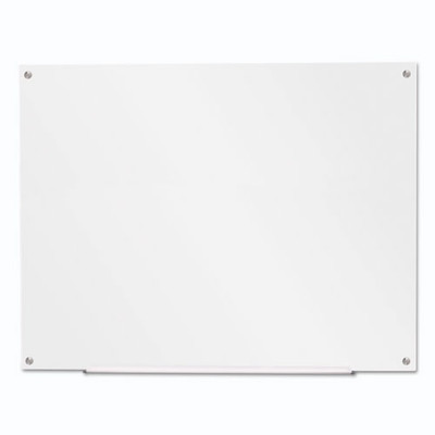 Frameless Glass Marker Board, 48" X 36", White Frameless Glass Marker Board, 48" X 36", White