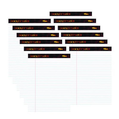 Docket Gold Ruled Perforated Pads, Wide/legal Rule, 50 White 8.5 X 11.75 Sheets, 12/pack