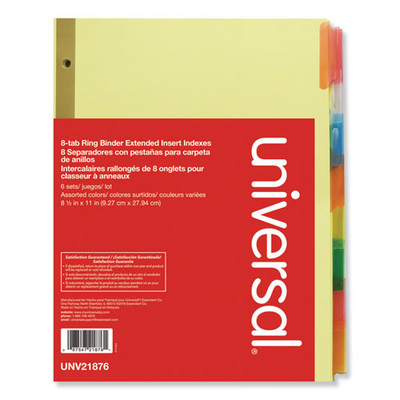 Deluxe Extended Insertable Tab Indexes, 8-tab, 11 X 8.5, Buff, 6 Sets Deluxe Extended Insertable Tab Indexes, 8-tab, 11 X 8.5, Buff, 6 Sets