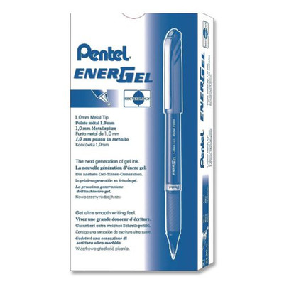 Energel Nv Gel Pen, Stick, Bold 1 Mm, Blue Ink, Blue Barrel, Dozen