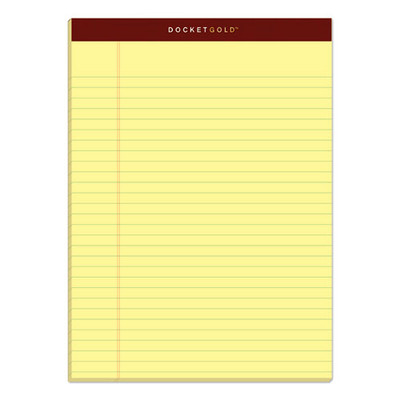 Docket Gold Ruled Perforated Pads, Wide/legal Rule, 50 Canary-yellow 8.5 X 11.75 Sheets, 12/pack Docket Gold Ruled Perforated Pads, Wide/legal Rule, 50 Canary-yellow 8.5 X 11.75 Sheets, 12/pack