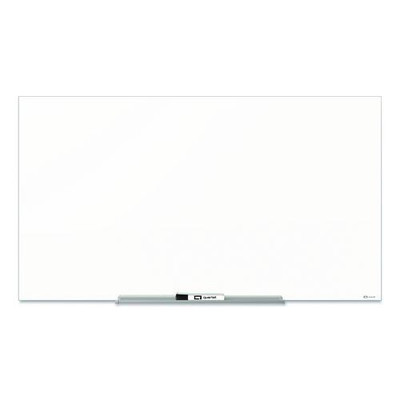 Invisamount Magnetic Glass Marker Board, Frameless, 50" X 28", White Surface