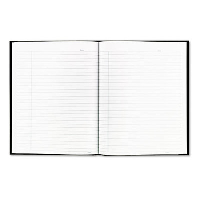 Business Notebook With Self-adhesive Labels, 1 Subject, Medium/college Rule, Black Cover, 9.25 X 7.25, 192 Sheets