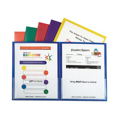 Classroom Connector Folders, 11 X 8.5, Clear/assorted, 6/pack