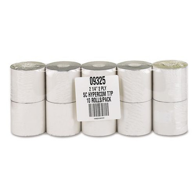Impact Printing Carbonless Paper Rolls, 2.25" X 70 Ft, White/canary, 10/pack