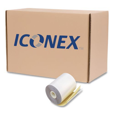 Impact Printing Carbonless Paper Rolls, 3" X 90 Ft, White/canary, 50/carton - VISICX90770470