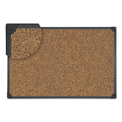 Tech Cork Board, 36 X 24, Cork, Black Plastic Frame Tech Cork Board, 36 X 24, Cork, Black Plastic Frame