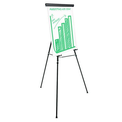 Heavy-duty Adjustable Presentation Easel, 69" Maximum Height, Metal, Black