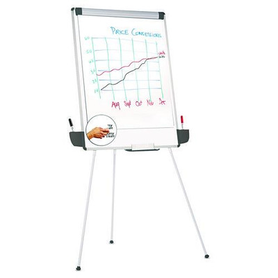 Tripod-style Dry Erase Easel, Easel: 44" To 78", Board: 29" X 41", White/silver