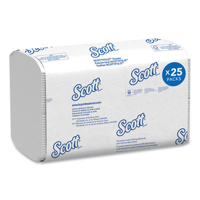 Pro Scottfold Towels, 9.4 X 12.4, White, 175 Towels/pack, 25 Packs/carton