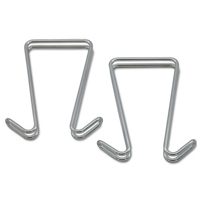 Double Sided Partition Garment Hook, Steel, 0.5 X 3.38 X 4.75, Over-the-door/over-the-panel Mount, Silver, 2/pack Double Sided Partition Garment Hook, Steel, 0.5 X 3.38 X 4.75, Over-the-door/over-the-panel Mount, Silver, 2/pack