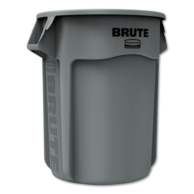 Round Brute Container, Plastic, 55 Gal, Gray Round Brute Container, Plastic, 55 Gal, Gray