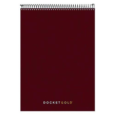 Docket Gold Planner Pad, Project-management Format, Medium/college Rule, Black Cover, 70 White 8.5 X 11.75 Sheets