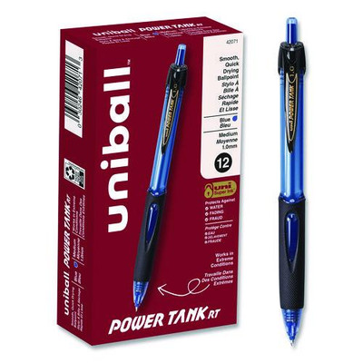 Power Tank Rt Ballpoint Pen, Retractable, Bold 1 Mm, Blue Ink, Translucent Blue Barrel, Dozen
