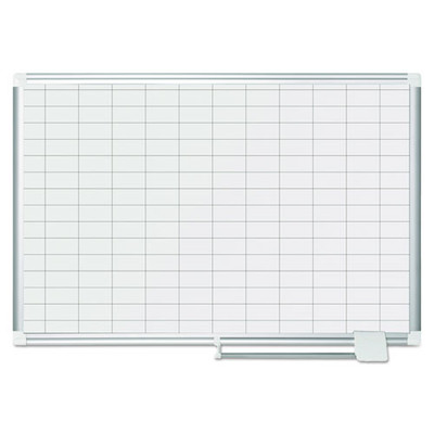 Grid Planning Board, 1 X 2 Grid, 36 X 24, White/silver