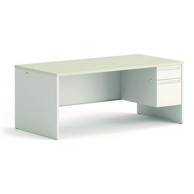 38000 Series Right Pedestal Desk, 72" X 36" X 30", Light Gray/silver