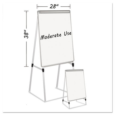 Silver Easy Clean Dry Erase Quad-pod Presentation Easel, 45" To 79", Silver Silver Easy Clean Dry Erase Quad-pod Presentation Easel, 45" To 79", Silver