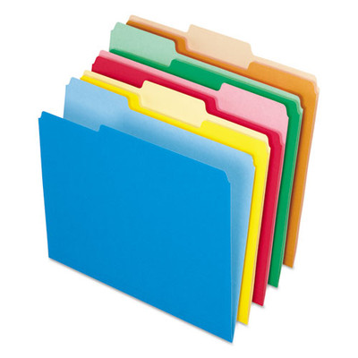 Interior File Folders, 1/3-cut Tabs: Assorted, Letter Size, Assorted Colors: Blue/green/orange/red/yellow, 100/box Interior File Folders, 1/3-cut Tabs: Assorted, Letter Size, Assorted Colors: Blue/green/orange/red/yellow, 100/box