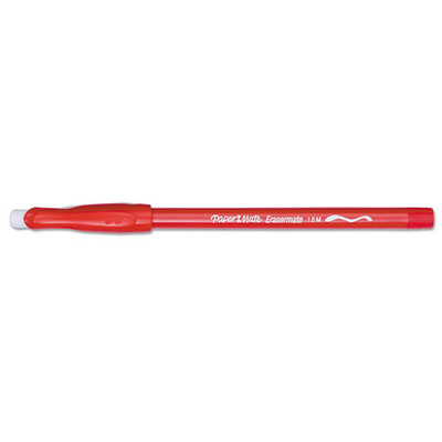Eraser Mate Ballpoint Pen, Stick, Medium 1 Mm, Red Ink, Red Barrel, Dozen Eraser Mate Ballpoint Pen, Stick, Medium 1 Mm, Red Ink, Red Barrel, Dozen