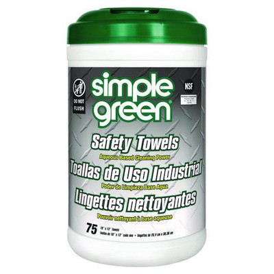 Safety Towels, 10 X 11.75, White, Unscented, 75/canister, 6 Per Carton