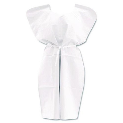 Disposable Patient Gowns, 3-ply Tissue Poly Tissue, 30" X 42", White, 50/carton