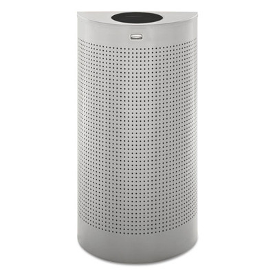 Designer Line Silhouettes Receptacle, Half-round, Steel, 12 Gal, Silver Metallic Designer Line Silhouettes Receptacle, Half-round, Steel, 12 Gal, Silver Metallic