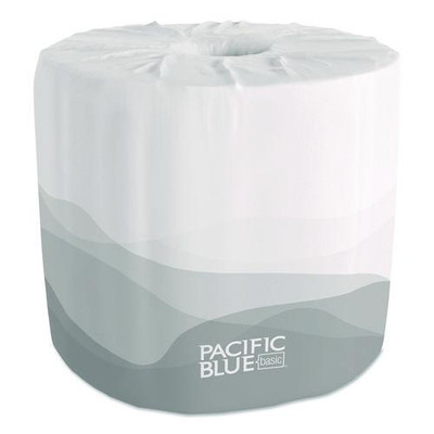 Pacific Blue Basic Embossed Bathroom Tissue, Septic Safe, 1-ply, White, 550/roll, 80 Rolls/carton