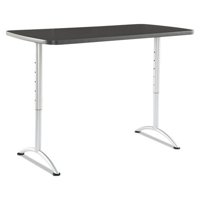 Arc Adjustable-height Table, Rectangular Top, 60 X 30 X 30 To 42 High, Graphite/silver