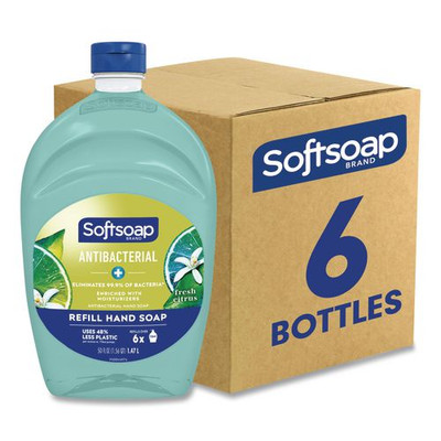 Antibacterial Liquid Hand Soap Refills, Fresh, 50 Oz, Green, 6/carton