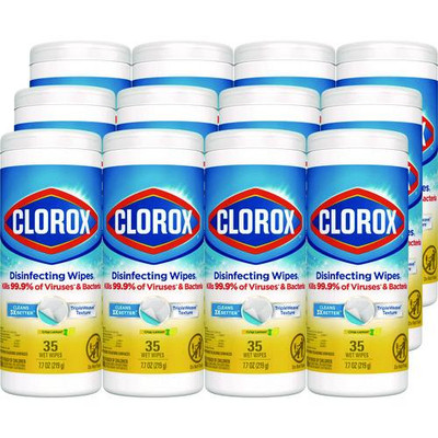 Disinfecting Wipes, 7 X 8, Crisp Lemon, 35/canister, 12/carton